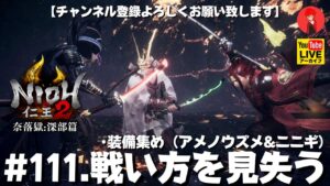 #111【戦い方を見失う】俺がやる｢仁王2奈落獄:深部篇」装備集め（アメノウズ&ニニギ）【YAMACHAN.TV】🔴YouTubeアーカイブ