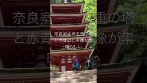 室生寺五重の塔と赤青の仁王像が素晴らしい